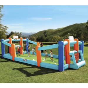 Little Tikes Inflatable Backyard Soccer & Basketball Court Bouncer