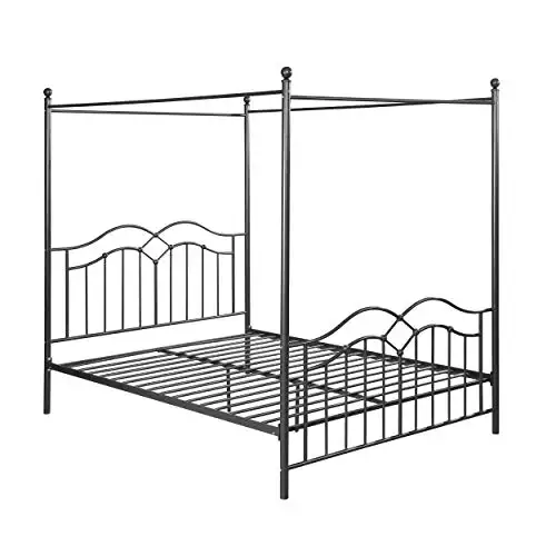Christopher Knight Home Simona Traditional Iron Canopy Queen Bed Frame, Charcoal Gray, List Price is