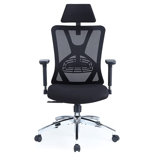 金盒特价！Ticova 人体工学电脑椅，带可调节腰部支撑、头枕和 3D 金属扶手，可130° 摇摆