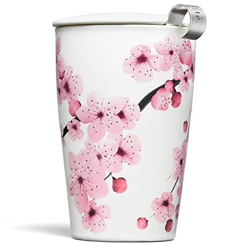 仅限Prime会员！Tea Forté 双层陶瓷 保温樱花杯，带茶滤