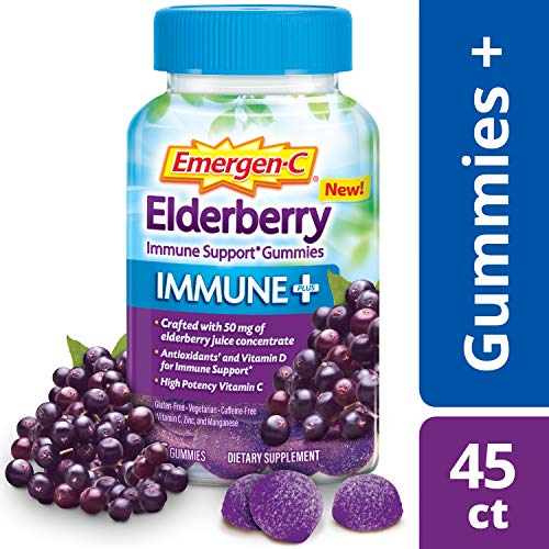 Emergen-C Immune+ Gummies (45 Count, Elderberry Flavor)