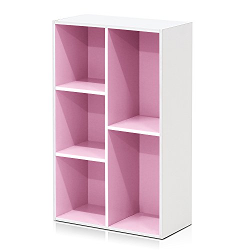Furinno 5-Cube Reversible Open Shelf, White/Pink 11069WH/PI, List Price is