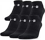 6-Pairs Under Armour Adult Cotton No Show Socks