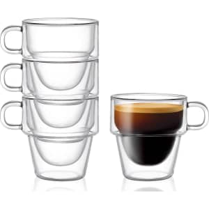 JoyJolt Stoiva 5-Oz. Double Wall Insulated Glass Espresso Cups