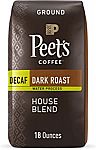 18 Oz Peet's Coffee Dark Roast Decaf Ground Coffee