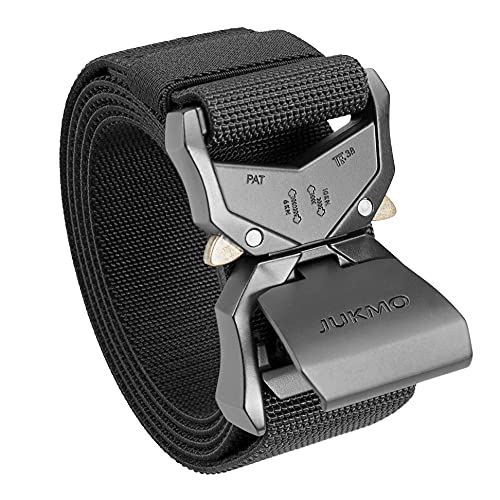 JUKMO Tactical Belt, Military Hiking Rigger 1.5" Nylon Web Work Belt with Heavy Duty Quick Release Buckle 