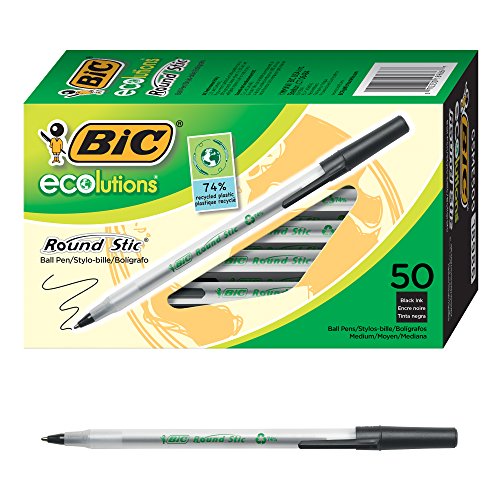 BIC Ecolutions Round Stic Ball Pen, Medium Point (1.0mm)