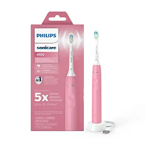 Philips Sonicare 4100 Power Toothbrush, Rechargeable Electric Toothbrush with Pressure Sensor, Deep Pink HX3681/26, List Price is
