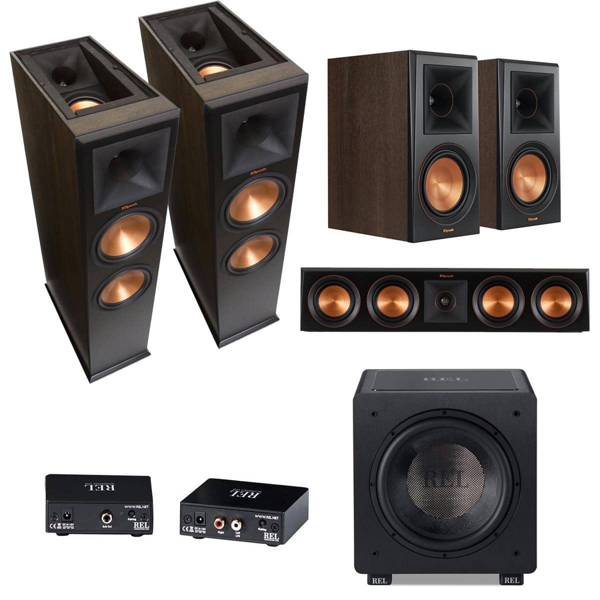 Klipsch Reference Premier Speakers: 2x RP-280FA, 2x RP-600M, RP-404C, Rel HT/1205 Sub