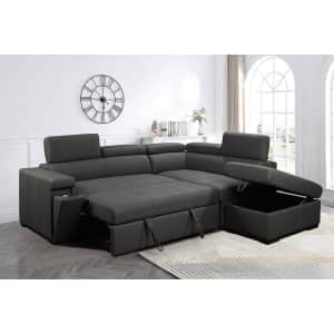 Abbyson Living Zion Sectional Storage Sofa w/ Pullout Bed
