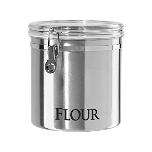 史低价！ Oggi 8吋 大号 不锈钢 密封 食物 收纳罐，可装9.5 磅 面粉