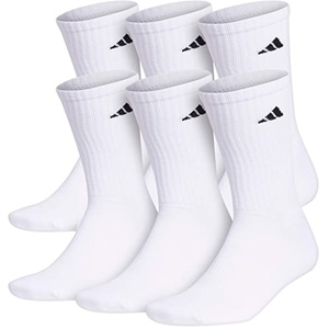 Adidas 男士运动长筒袜白色款6双装
