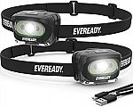 2 pack Eveready Rechargeable LED Headlamps