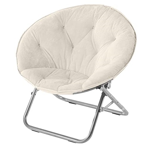 Urban Shop Faux Fur Saucer Chair, Grey