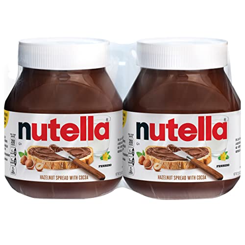 Nutella Chocolate Hazelnut Spread美味榛子可可味面包涂抹酱，22.9 oz/瓶，共2瓶