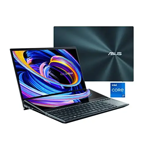 ASUS ZenBook Pro Duo 15 OLED UX582 Laptop, 15.6” OLED 4K Touch Display, i7-12700H, 16GB, 1TB, GeForce RTX 3060, ScreenPad Plus, Windows 11 Home, Celestial Blue, UX582ZM-AS76T, Now