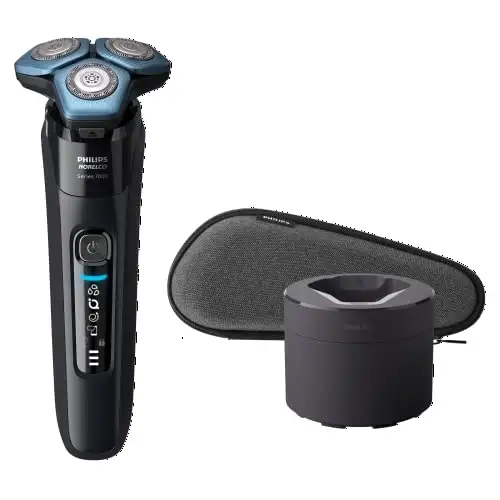 Philips Norelco Shaver 7500, Rechargeable Wet & Dry Electric Shaver with SenseIQ Technology, Quick Clean Pod, Travel Case and Pop-up Trimmer, S7783/84