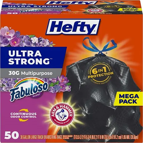 Hefty Ultra Strong 超强韧30加仑垃圾袋 50个装