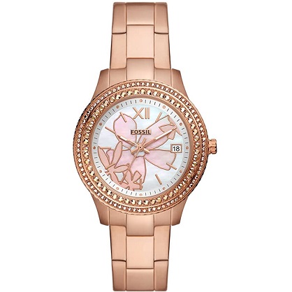 Fossil Women's Stella Stainless Steel Crystal-Accented Multifunction Quartz Watch, ES5192