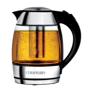 Open-Box Chefman 1.8L Electric Glass Kettle with Tea Infuser
