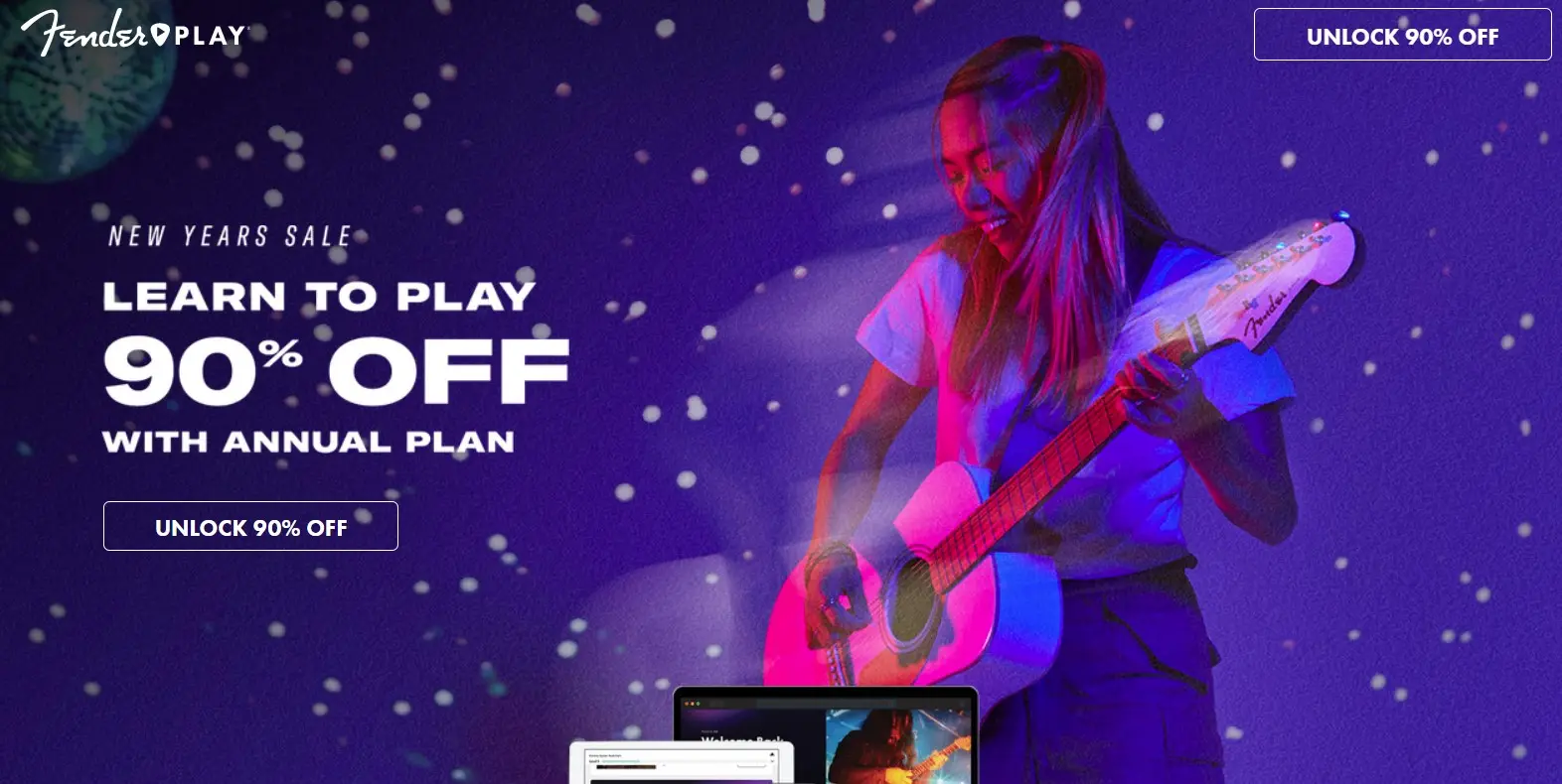 12-Month Fender Play Guitar Lesson Subscription Plan