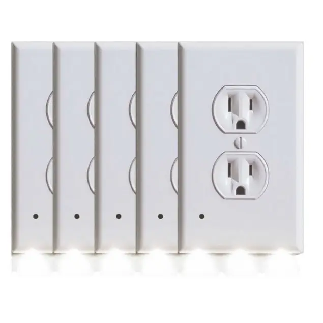 5-Pack BH Outlet Covers with Built-In LED Night Light (Squared)