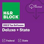 H&R Block 2022 Tax Deluxe $15, Deluxe+State $20, Premium $30
