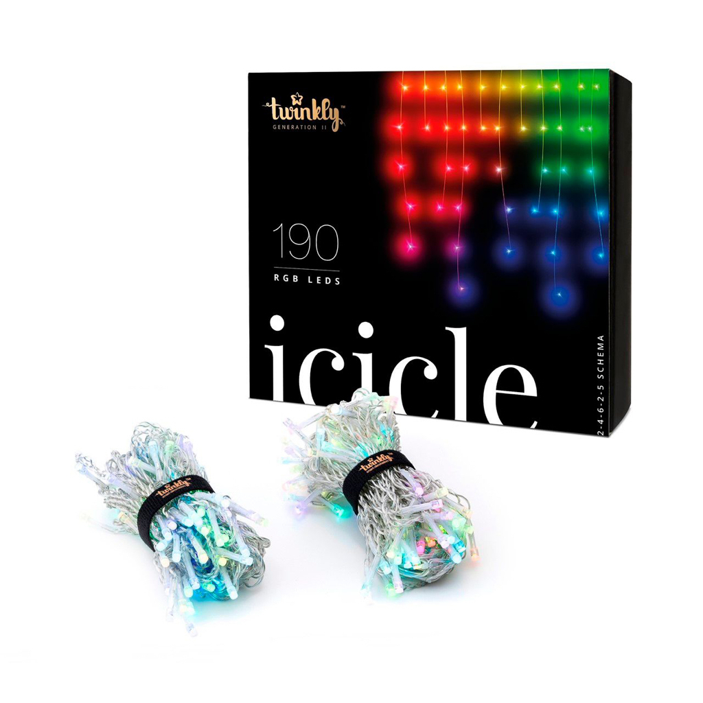 ebay：18' Twinkly Gen 2 Smart Icicle Light String w/ 190 RGB LEDs