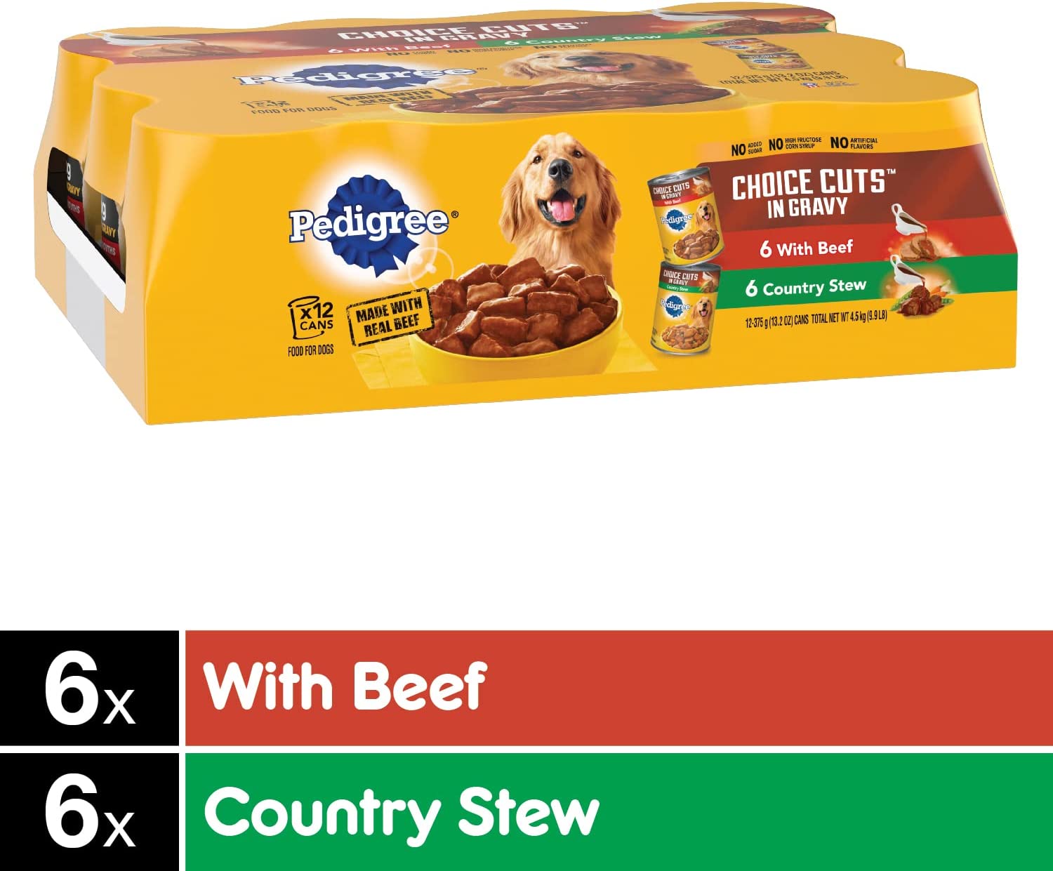12pk 13.2oz  Pedigree Choice Cuts in Gravy Canned Dog Food (Beef, Country Stew