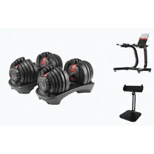 Bowflex SelectTech 552 Dumbbells, Dumbbell Stand, and Tablet Holder