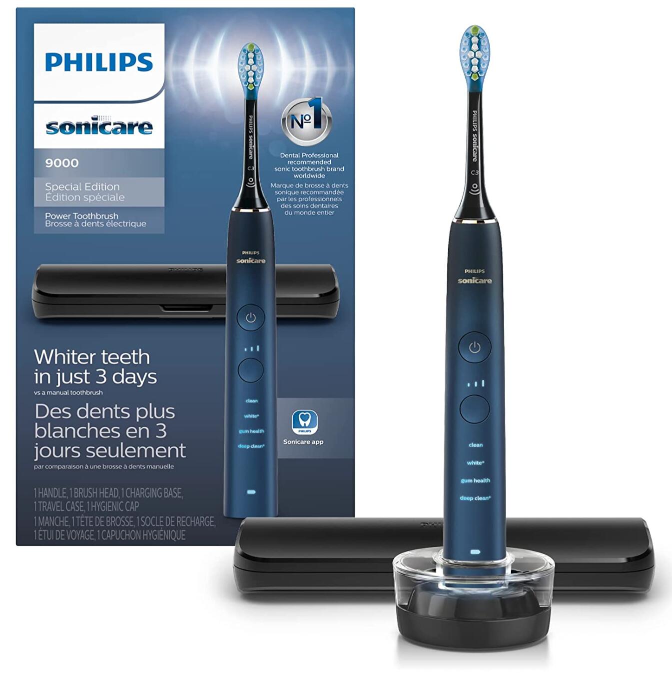 PHILIPS 飞利浦 电动牙刷牙刷 HX9911/92 蓝色/黑色 