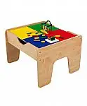 KidKraft Natural 2-in-1 Reversible Activity Table w/ 30-Piece Wooden Train Set