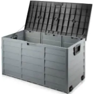 75-Gallon Outdoor Rattan Lockable Storage Box