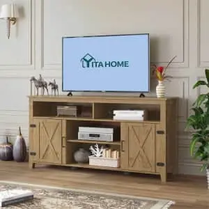 59.5" Farmhouse Wooden TV Stand for 65" TVs