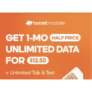 1-Month Unlimited Data and Unlimited Talk & Text at Boost Mobile