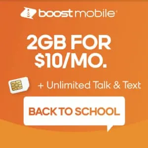 2GB of 5G/4G Data + Unlimited Talk & Text at Boost Mobile