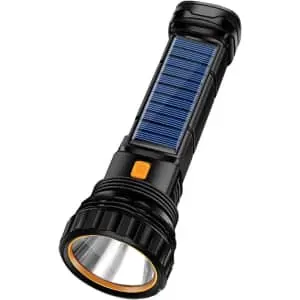 Solar Rechargeable Multi Function LED Flashlight