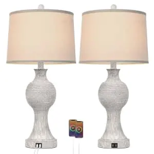 27.5" Table Lamp 2-Pack w/ Dual USB Charging Ports