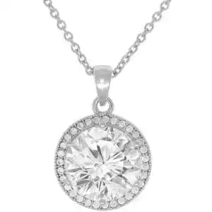 Cate & Chloe Sophia 18k White Gold Plated Silver Halo Necklace