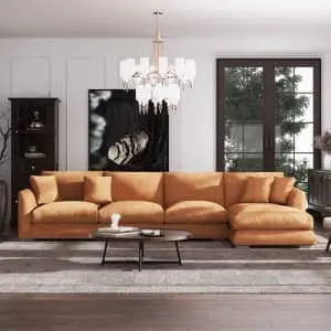 Aalto Boutique 88" Air Leather Feathers Sectional