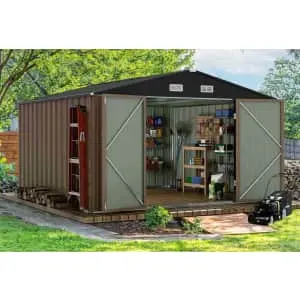 Patiowell 10x10-Foot Metal Shed with Optional Floor Base