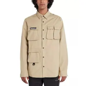 Timberland Men's Button-Front Four-Pocket Utility Overshirt