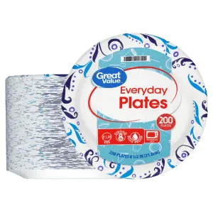 Great Value Everyday Strong 200-Count Disposable Paper Plates