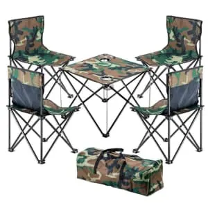 MPM Foldable Camping Table & Chair Set w/ Carrying Case