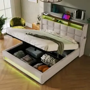 Harper & Bright Designs Queen Platform Bed w/ Hydraulic Storage