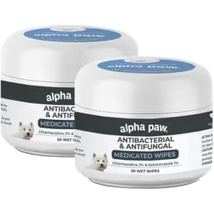 Alpha Paw 50-Count Antibacterial & Antifungal Medicated Pet Wet Wipes 2-Pack