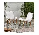 2-pk Morganton Stationary Rope Weave Wood Outdoor Lounge Chair