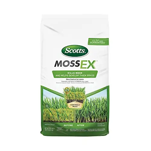 Scotts MossEx 控制苔藓草坪肥料，可覆盖5000平方英尺草坪
