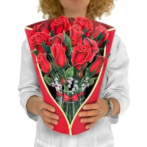 Freshcut Paper Dozen Roses Bouquet Pop Up Card