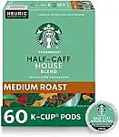 22 Starbucks Half-Caff House Blend Coffee K-Cups